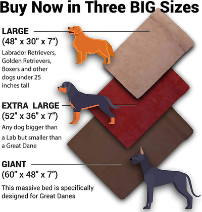 7" Pillow Top Orthopedic Dog Bed for Large and Extra Large Breed Dogs Most Comfortable