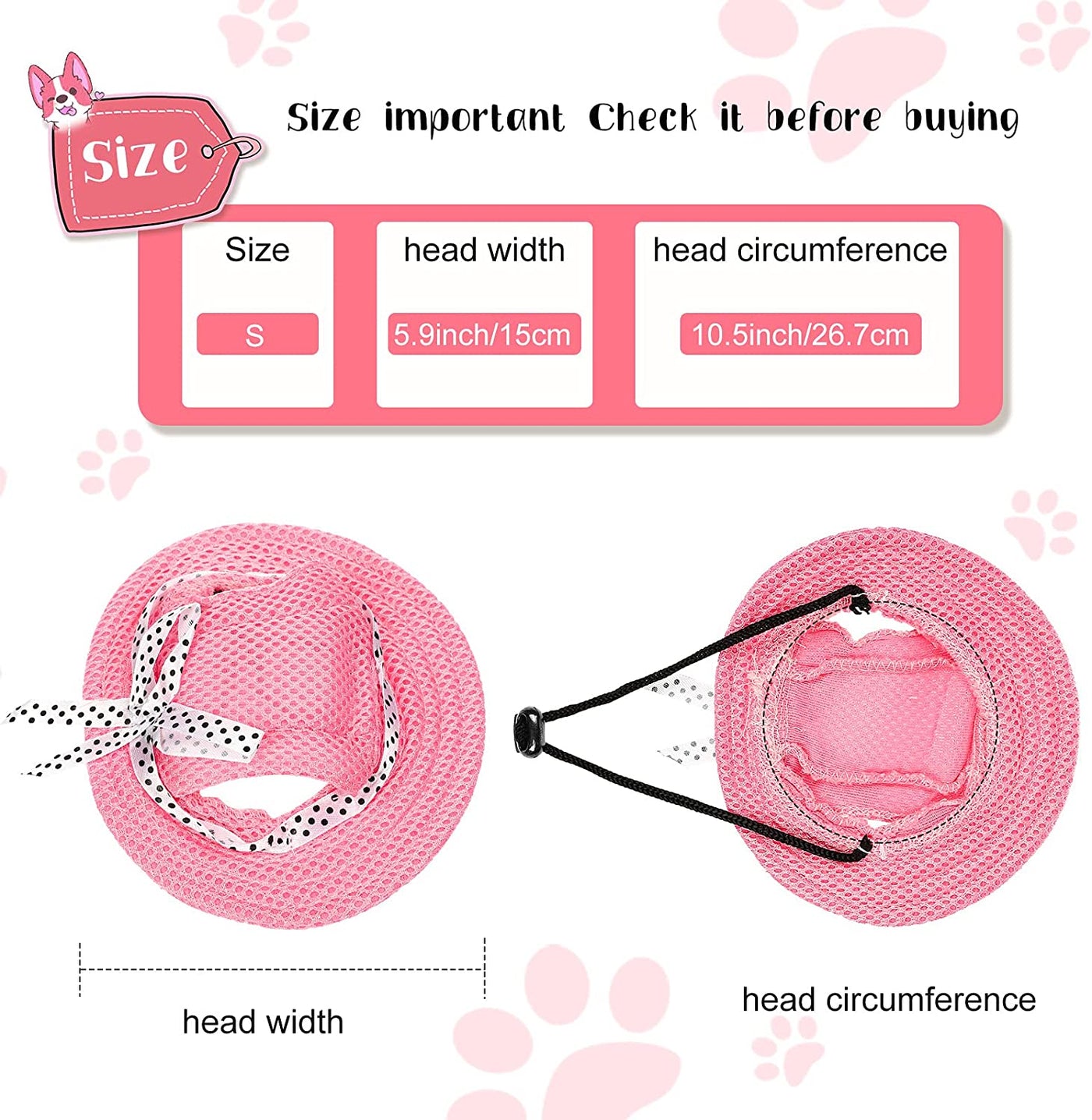 4 Pieces Dog Princess Hat Round Brim Pet Baseball Hat Dog Mesh Porous Cap with Ear Holes Pet Outdoor Sun Protection